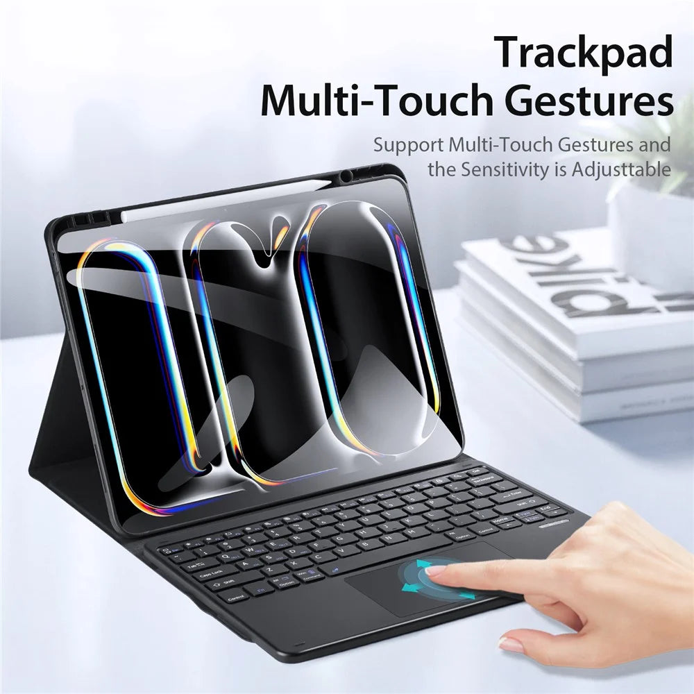 DUX DUCIS For iPad Pro 13 (2025) / 13 (2024) Bluetooth-compatible Keyboard + Anti-Drop PU Leather Tablet Case - 6
