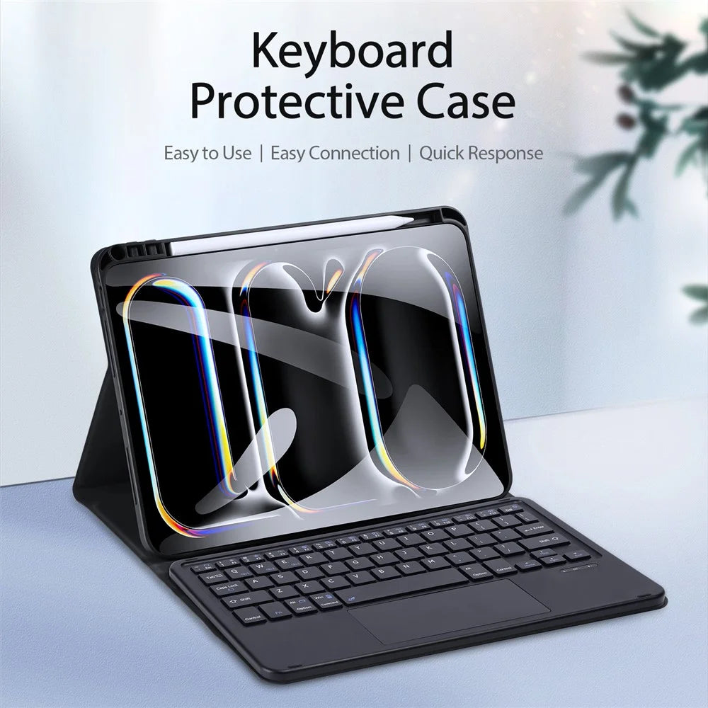 DUX DUCIS For iPad Pro 11 (2025) / 11 (2024) Wireless Bluetooth-compatible Keyboard + Stand Leather Tablet Case - 2