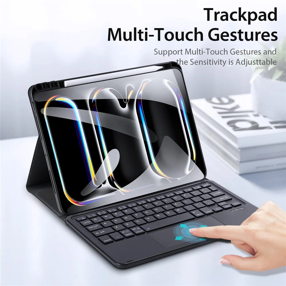 DUX DUCIS For iPad Pro 11 (2025) / 11 (2024) Wireless Bluetooth-compatible Keyboard + Stand Leather Tablet Case - 6