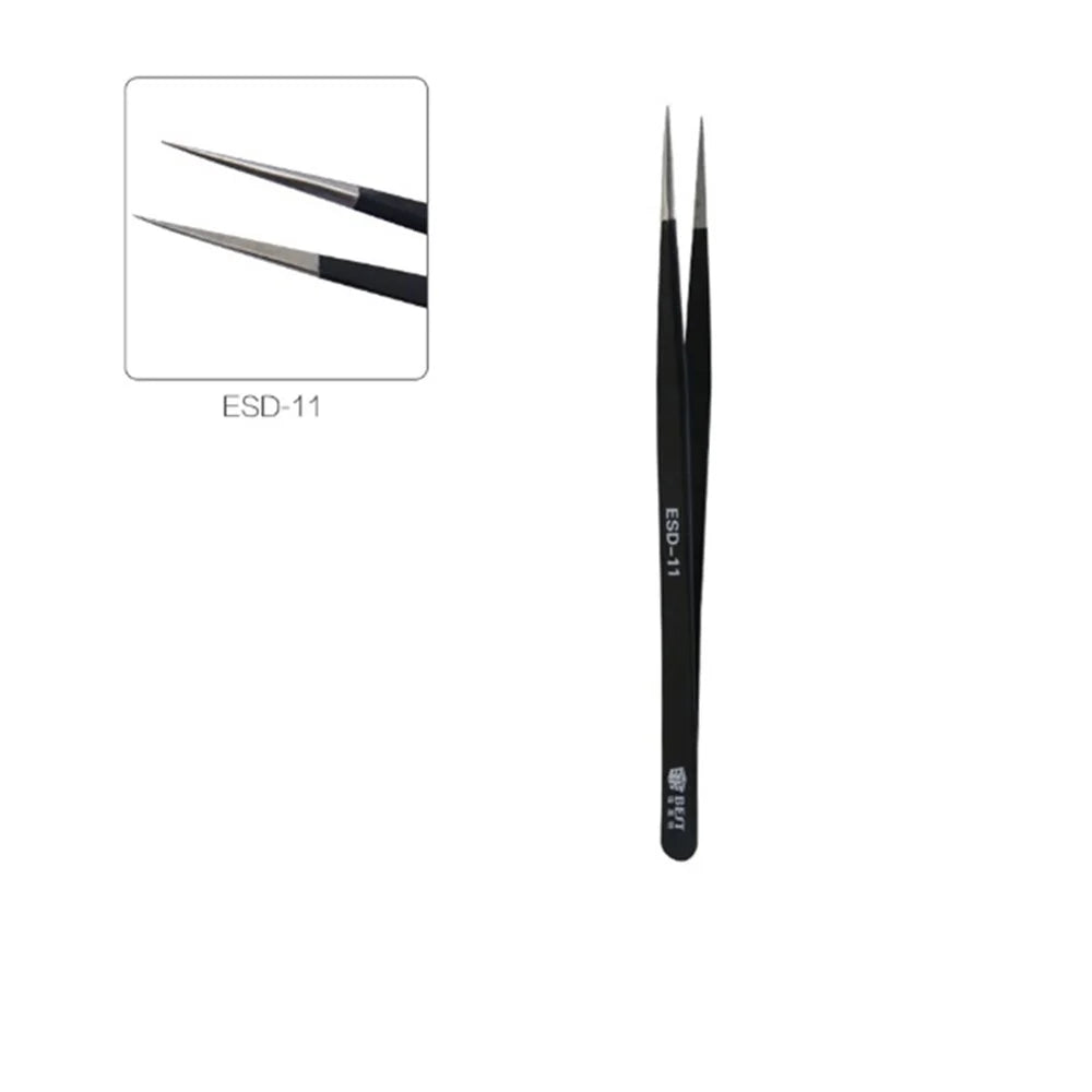BEST ESD Series Precision Anti-static Stainless Steel Tweezers - ESD-11 - 1