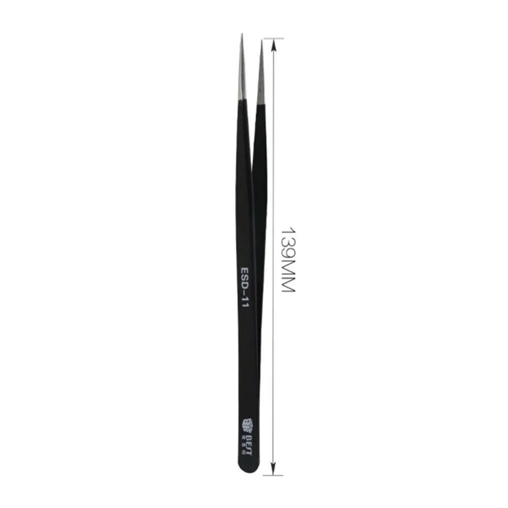 BEST ESD Series Precision Anti-static Stainless Steel Tweezers - ESD-11 - 2