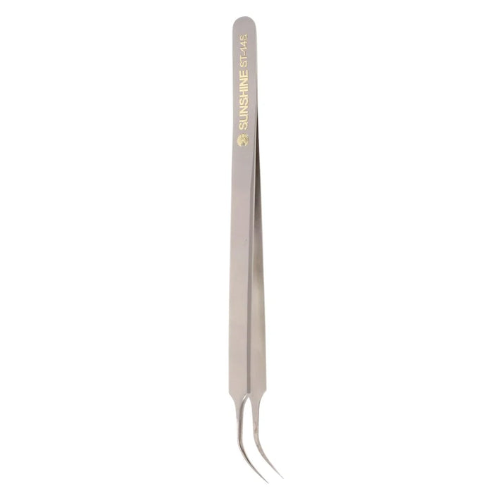 SUNSHINE ST-14S High Strength Metal Professional Curved Tip Tweezers - 6
