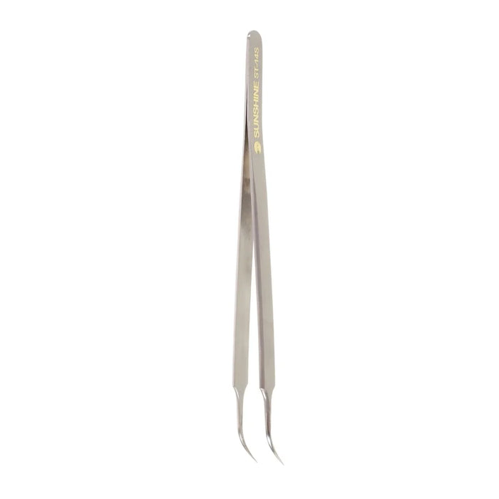 SUNSHINE ST-14S High Strength Metal Professional Curved Tip Tweezers - 7