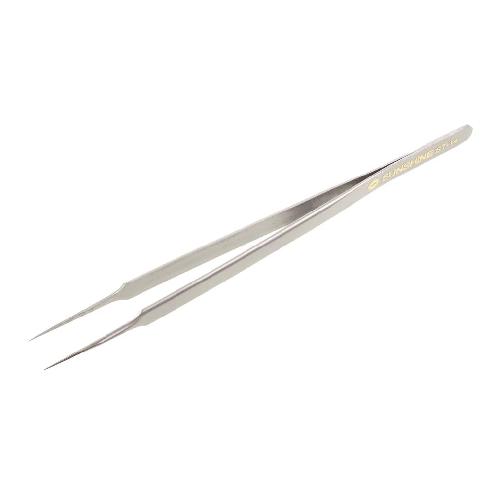 SUNSHINE ST-14 High Strength Metal Long Pointed Tip Tweezers - 3