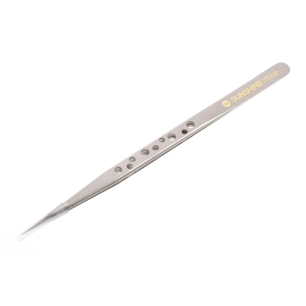 SUNSHINE ST-14K High Strength Metal Long Pointed Tip Tweezers - 1