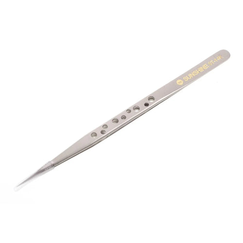 SUNSHINE ST-14K High Strength Metal Long Pointed Tip Tweezers - 1