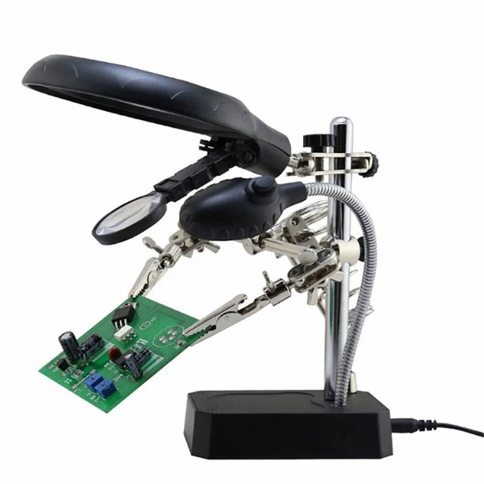 BST-16129C New Function 5X LED Fixing Clip 3 in 1 Welding Magnifier for Repairing PCB Mobile Phone Screen Magnifier - 1
