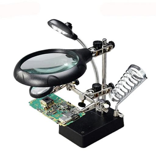 BST-16129C New Function 5X LED Fixing Clip 3 in 1 Welding Magnifier for Repairing PCB Mobile Phone Screen Magnifier - 2
