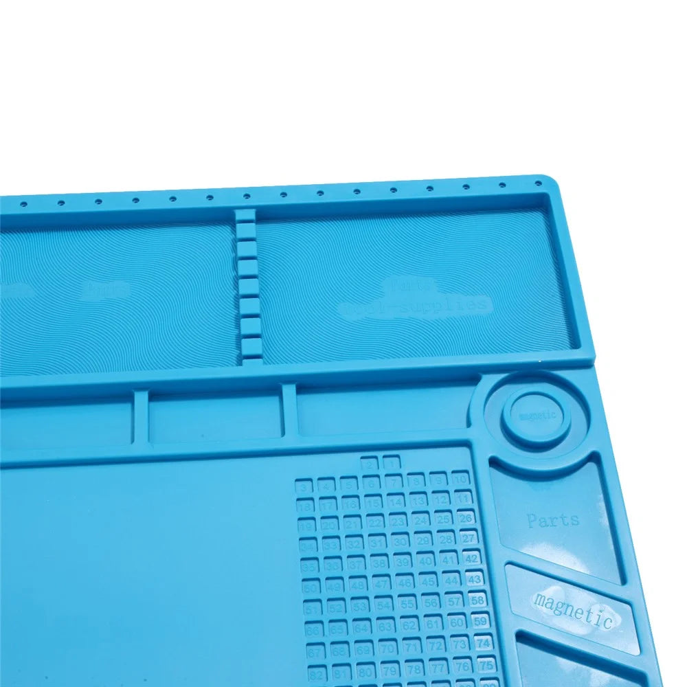 S-180 Soldering Station Iron Phone PC Computer Repair Mat Magnetic Heat Insulation Silicone Pad - 3
