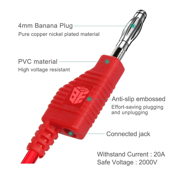 BEST BST-080-JP Assembled Test Leads with Stackable Banana Plugs - 3
