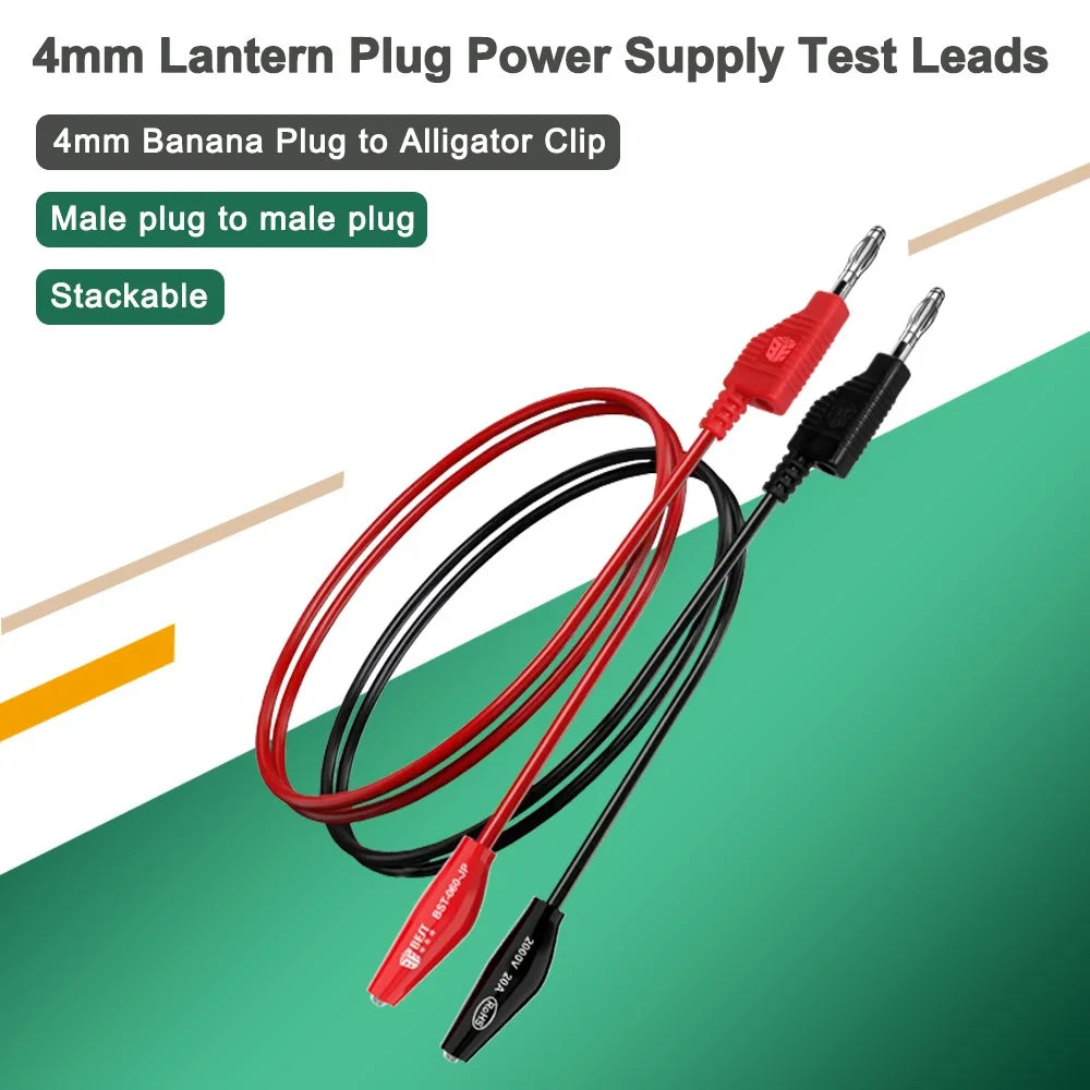 BEST BST-060-JP Stackable Banana Plug to Alligator Clip Test Leads - 2