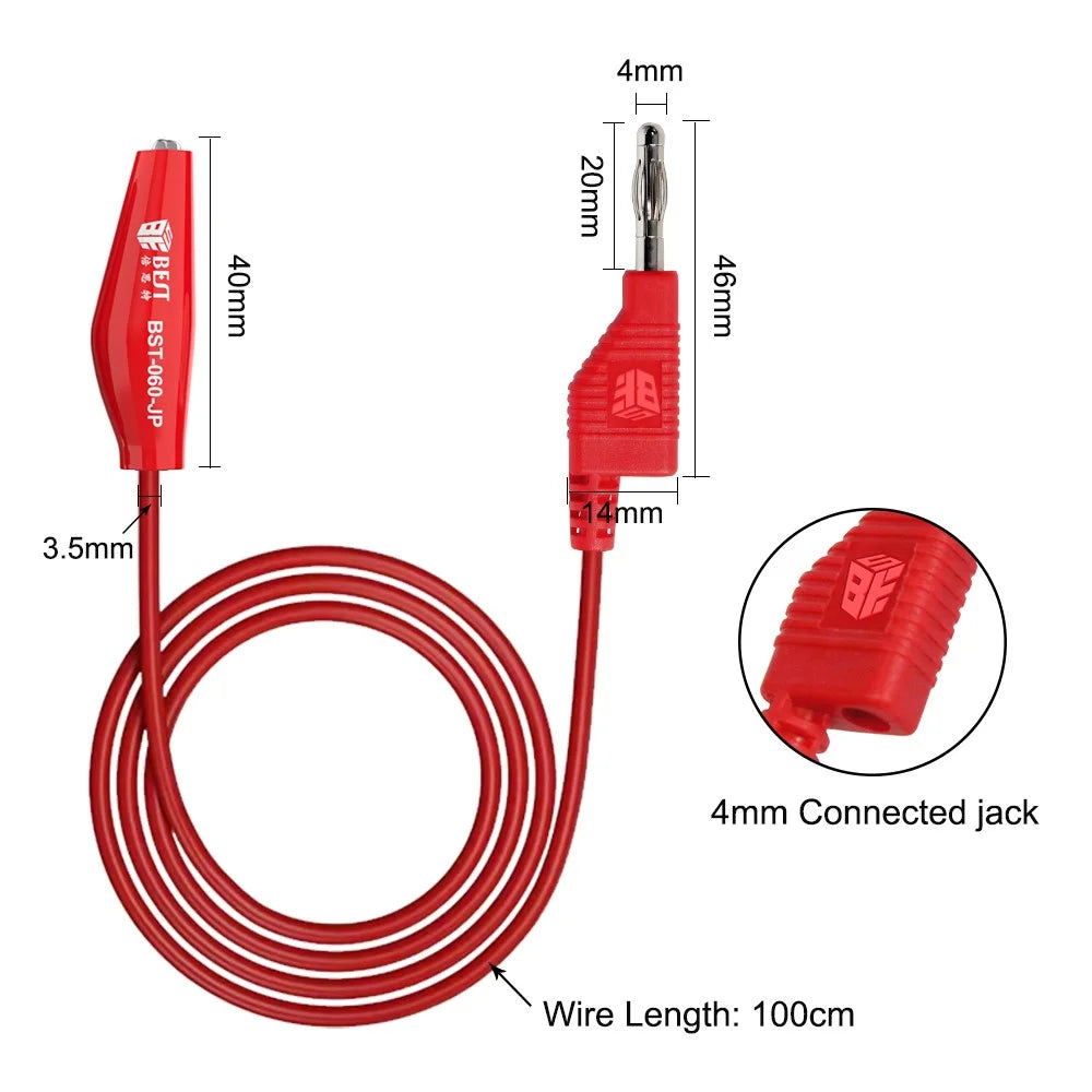 BEST BST-060-JP Stackable Banana Plug to Alligator Clip Test Leads - 4