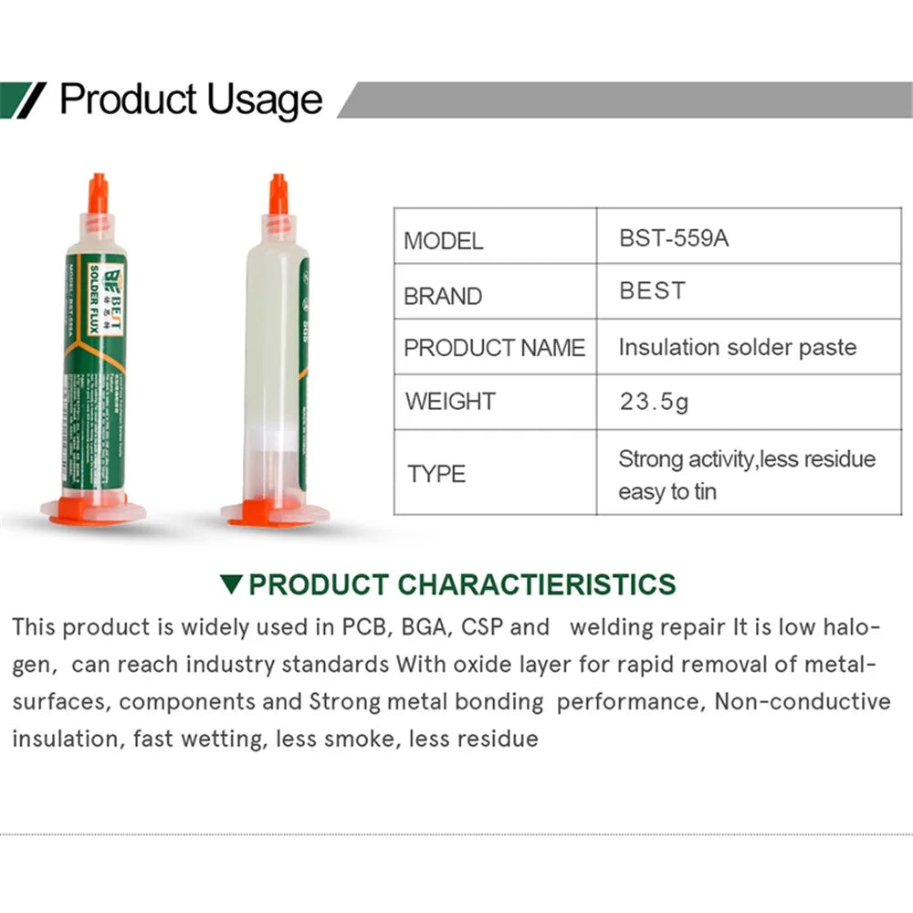 BEST BST-559A Lead-Free Insulating Soldering Paste 10CC - 5