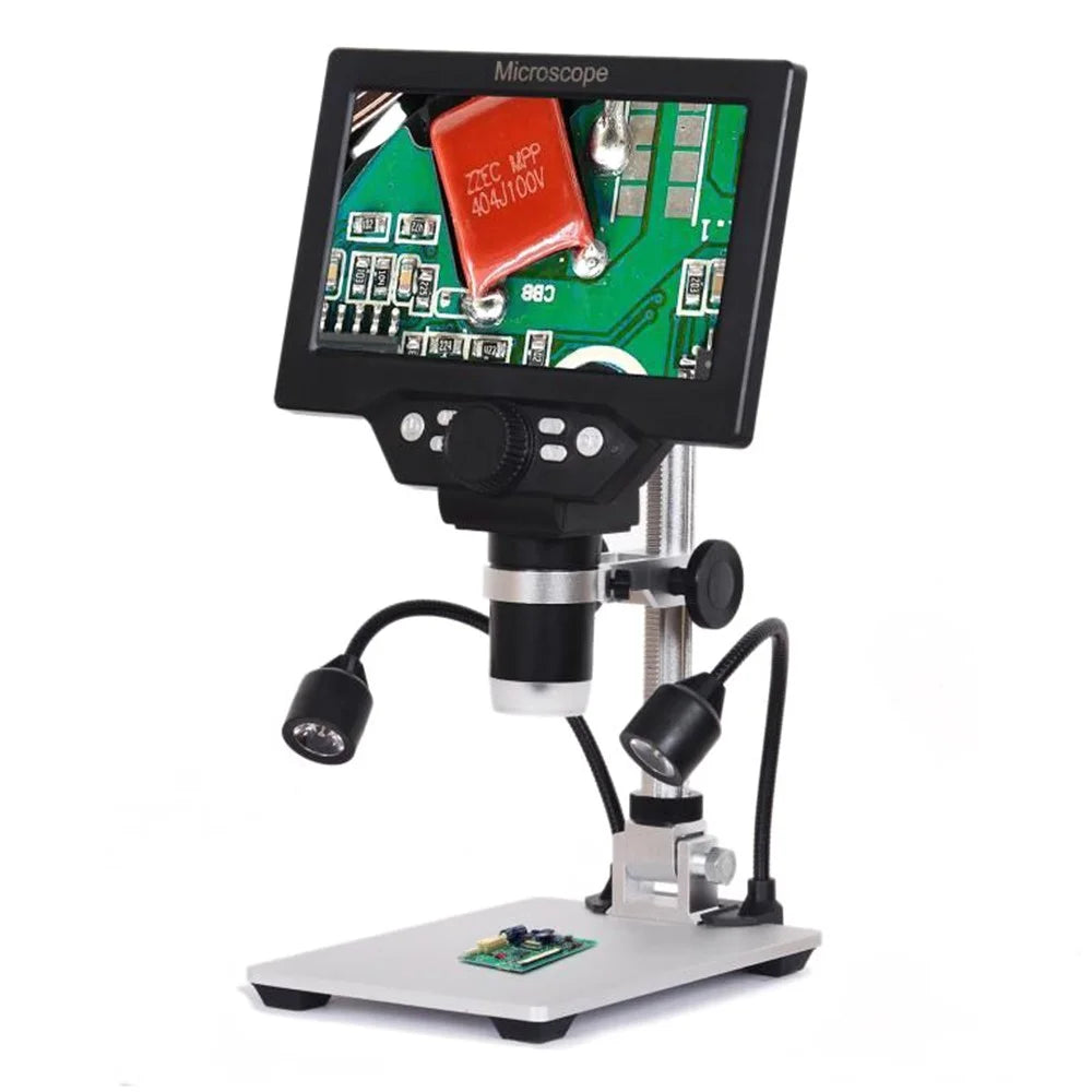 G1200D 7 inch Digital Microscope Electronic 12MP LCD Display Amplification Magnifier Tools, Plug-In Version - EU Plug - 1