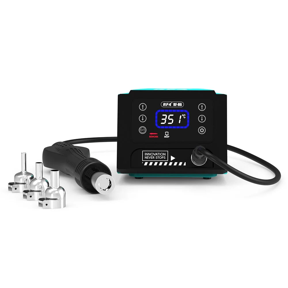 RF4 RF-H6 600W Hot Air Rework Station 220V Digital Display Heat Gun for Electronics Repairing, EU Plug - 2