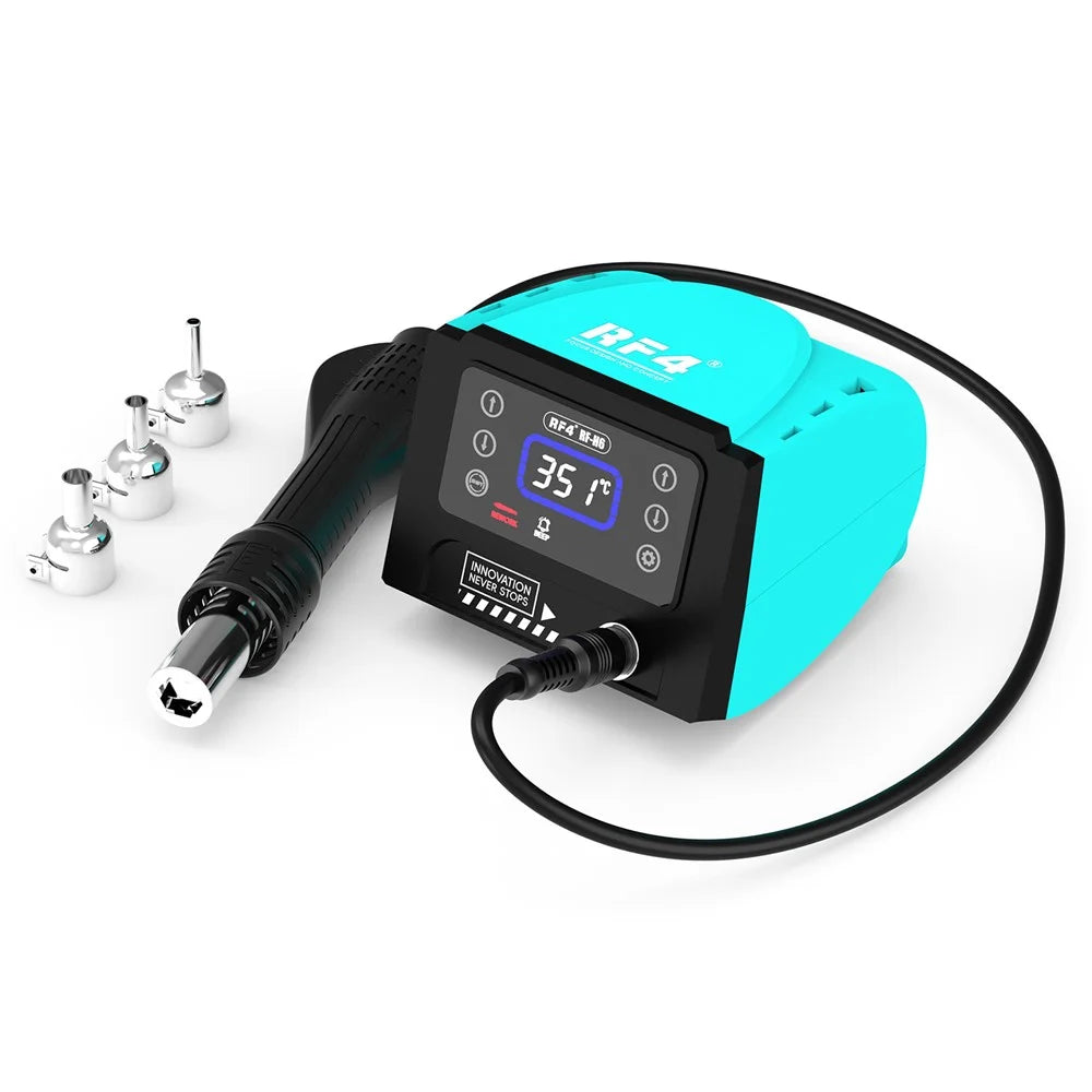 RF4 RF-H6 600W Hot Air Rework Station 220V Digital Display Heat Gun for Electronics Repairing, EU Plug - 5