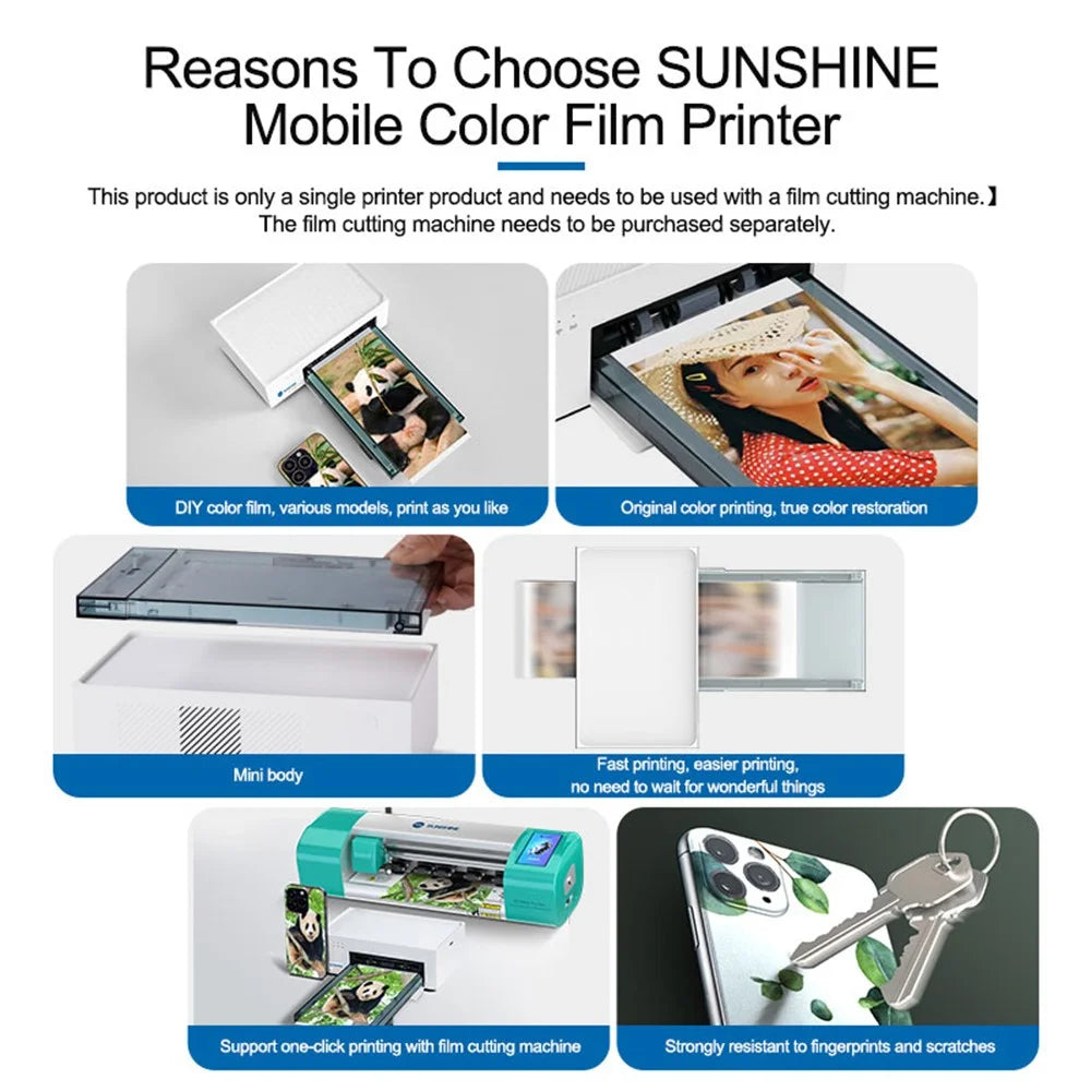 SUNSHINE C1 Mini Mobile Phone DIY Color Film Printer WiFi Direct Connection for Film Cutting Machine - EU Plug - 4
