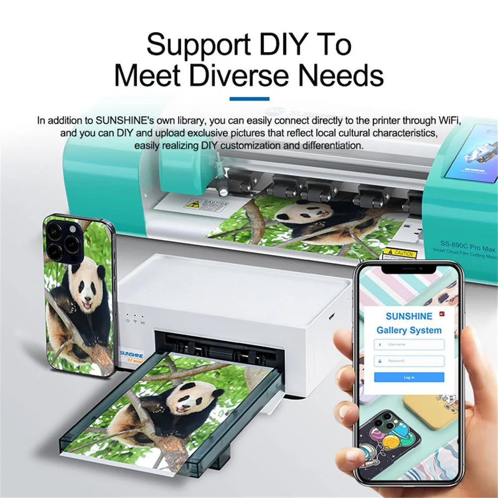 SUNSHINE C1 Mini Mobile Phone DIY Color Film Printer WiFi Direct Connection for Film Cutting Machine - EU Plug - 6