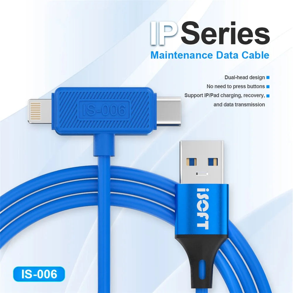 ISOFT IS-006 Dual Interface Repair Data Cable for iPhone / iPad Charging Data Transmission - 2