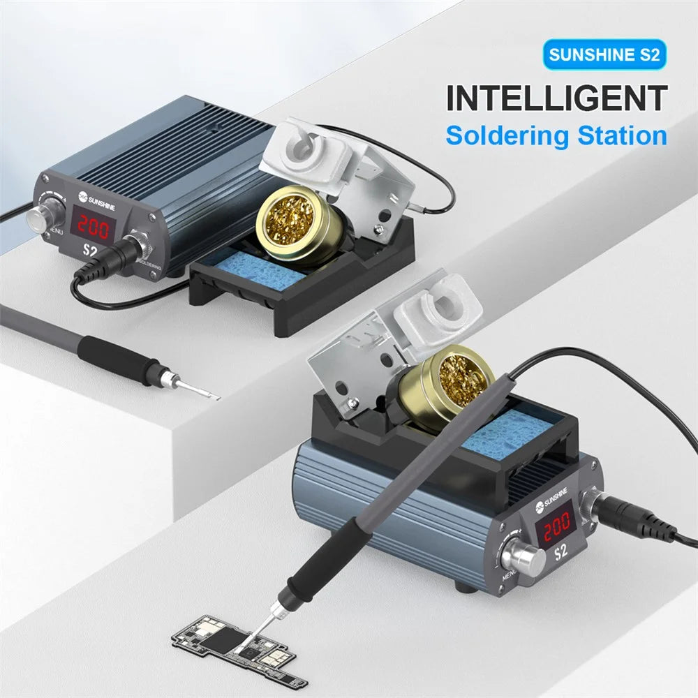 SUNSHINE S2 Precise Soldering Station Digital Display Soldering Station for C210 Soldering Iron Tips - US Plug - 2