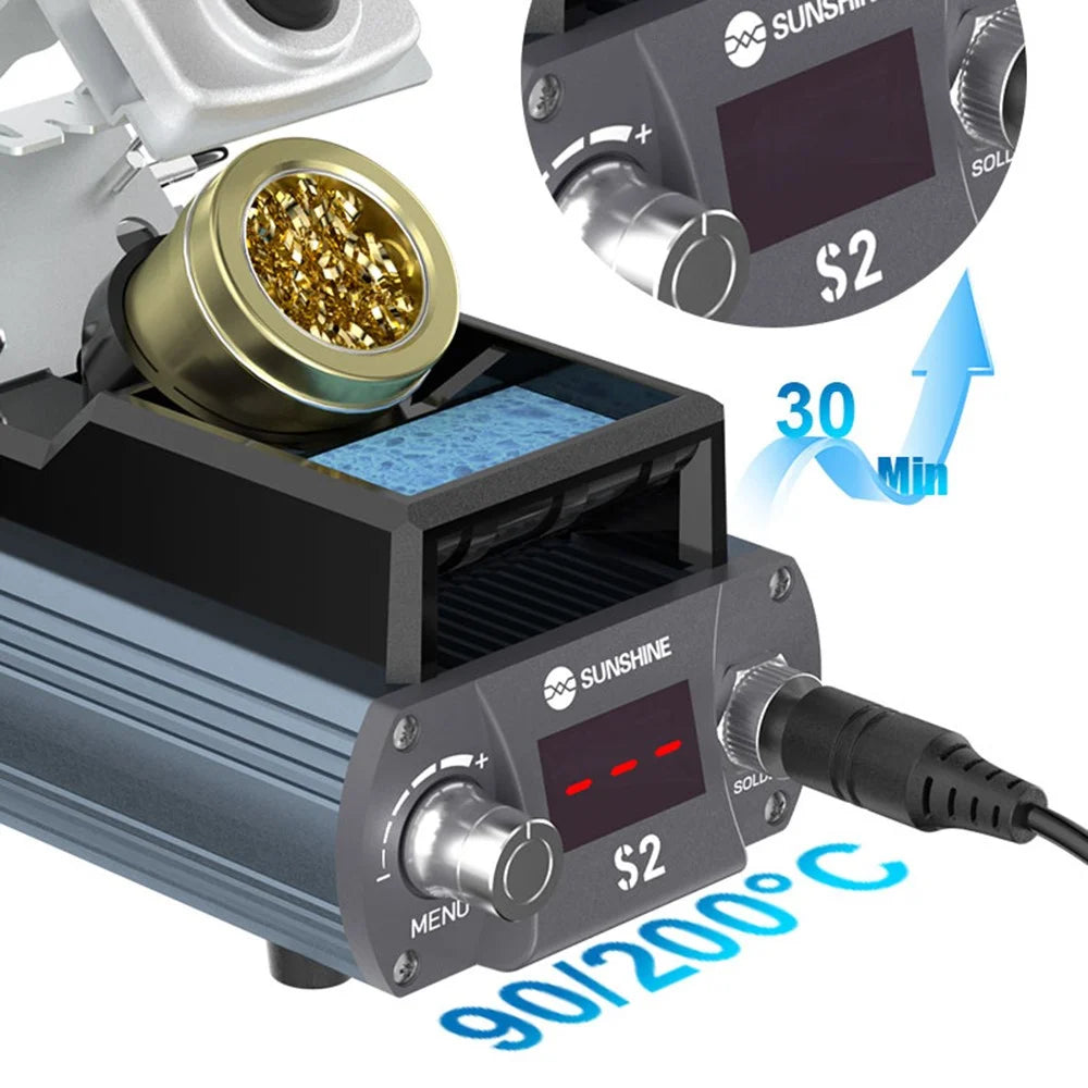 SUNSHINE S2 Precise Soldering Station Digital Display Soldering Station for C210 Soldering Iron Tips - US Plug - 7