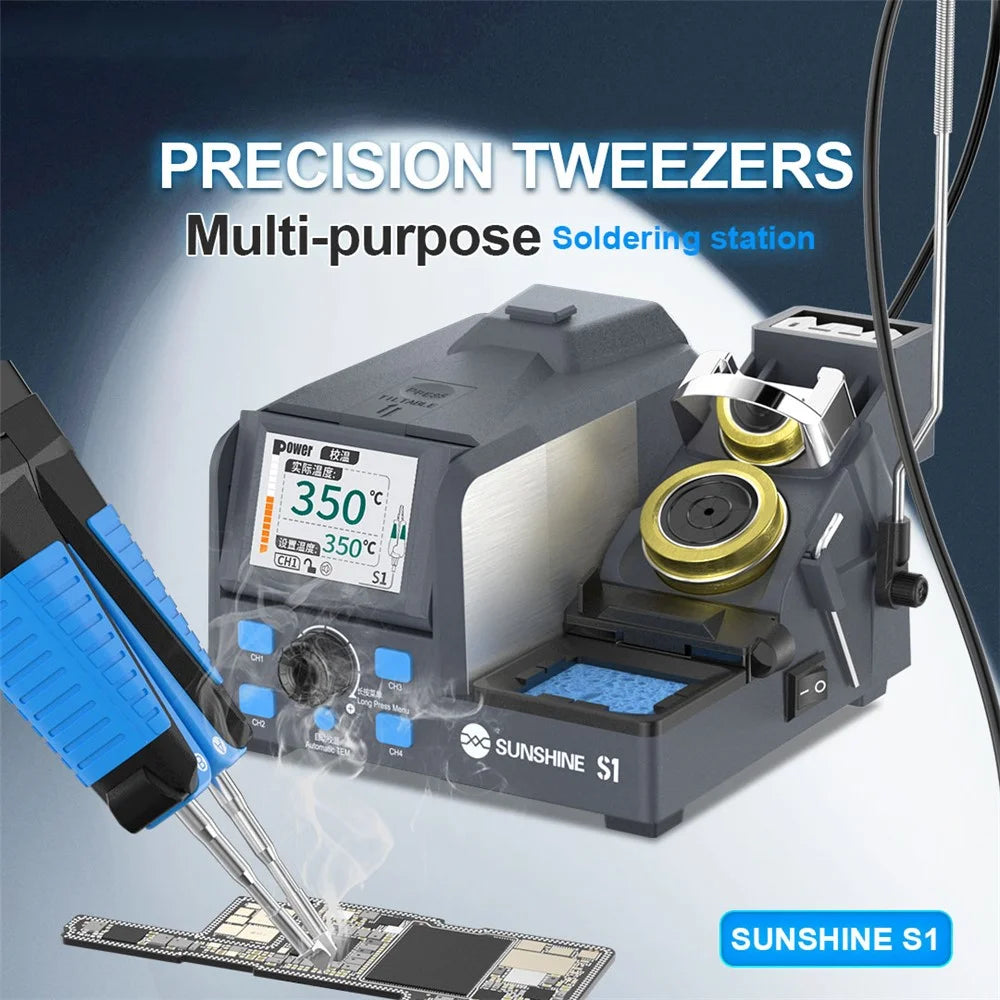 SUNSHINE S1 Intelligent Precision Soldering Station Smart Sleep Color Screen Display Soldering Station - US Plug - 2