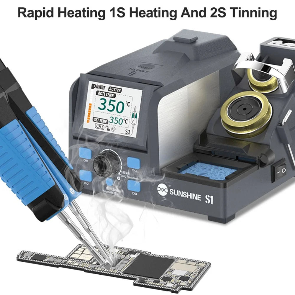 SUNSHINE S1 Intelligent Precision Soldering Station Smart Sleep Color Screen Display Soldering Station - US Plug - 4