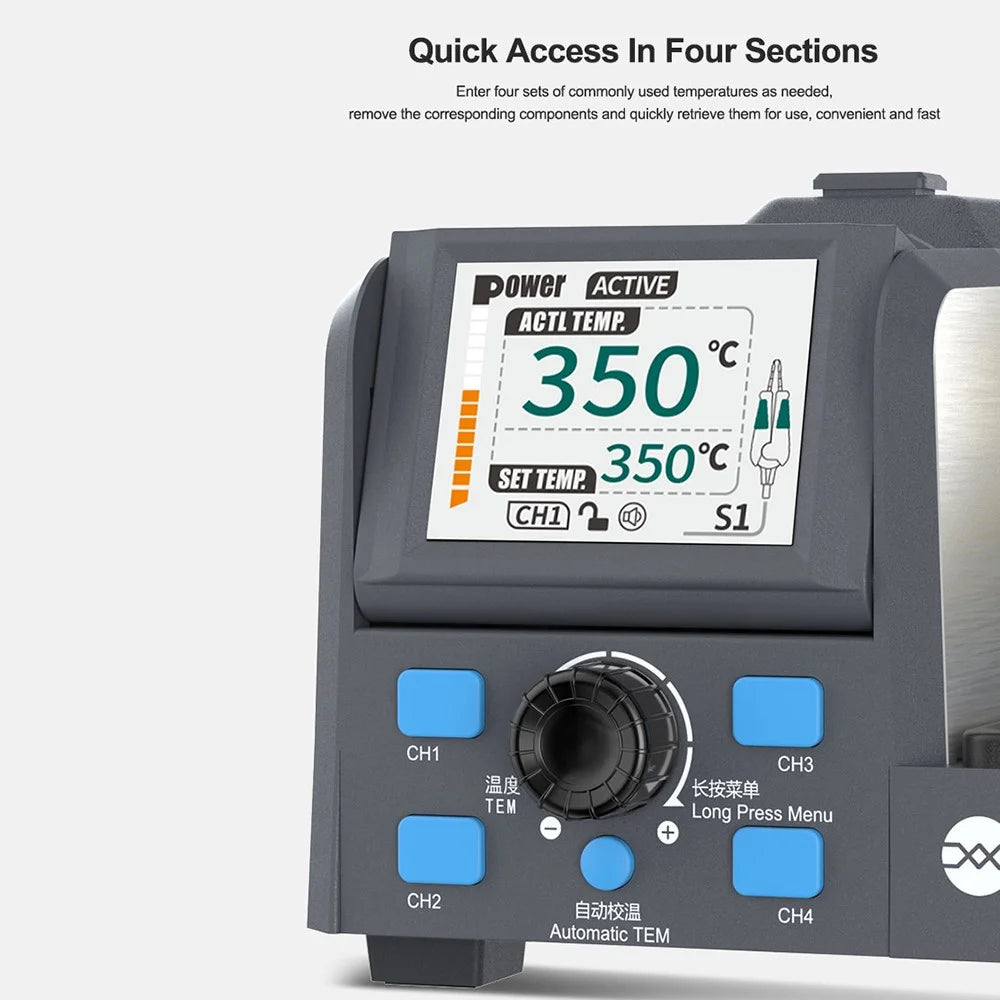 SUNSHINE S1 Intelligent Precision Soldering Station Smart Sleep Color Screen Display Soldering Station - US Plug - 5