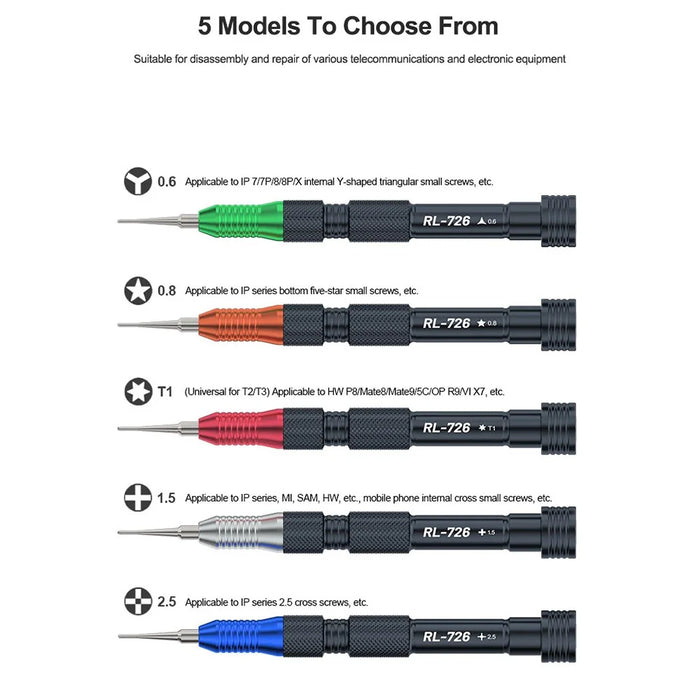 RELIFE RL-726 3D Precision Torque Screwdriver Extra Hard S2 Steel Bit - Convex Cross 2.5 - 7