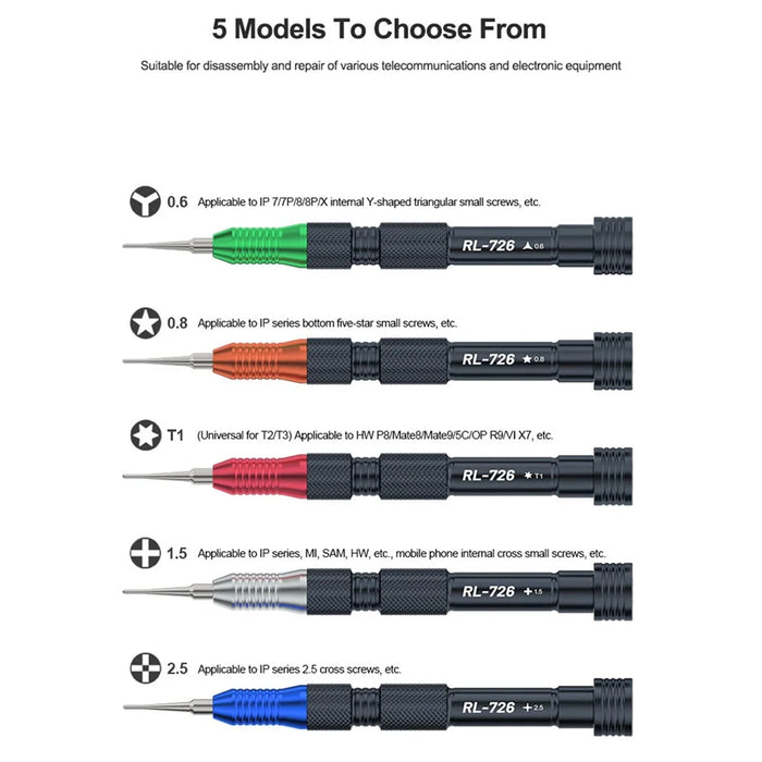 RELIFE RL-726A 3D Torque Screwdriver Set Extra Hard S2 Steel Bit Electronic Disassembly Tool - 5