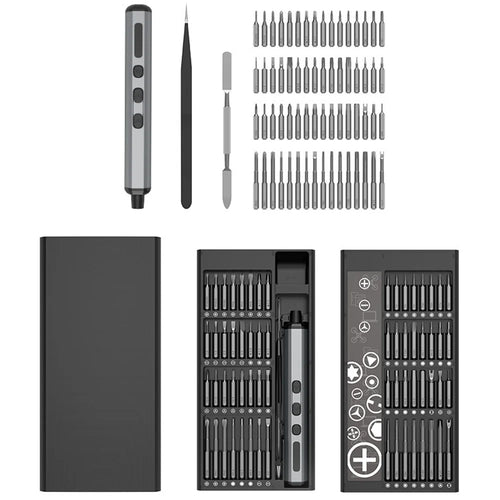 JIAFA 68-in-1 Electric / Manual Dual Mode Screwdriver Set with 64 Bits, LED Lighting for Mobile Phones, PC, Watches - 1