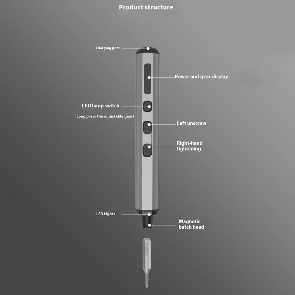 JIAFA 68-in-1 Electric / Manual Dual Mode Screwdriver Set with 64 Bits, LED Lighting for Mobile Phones, PC, Watches - 3