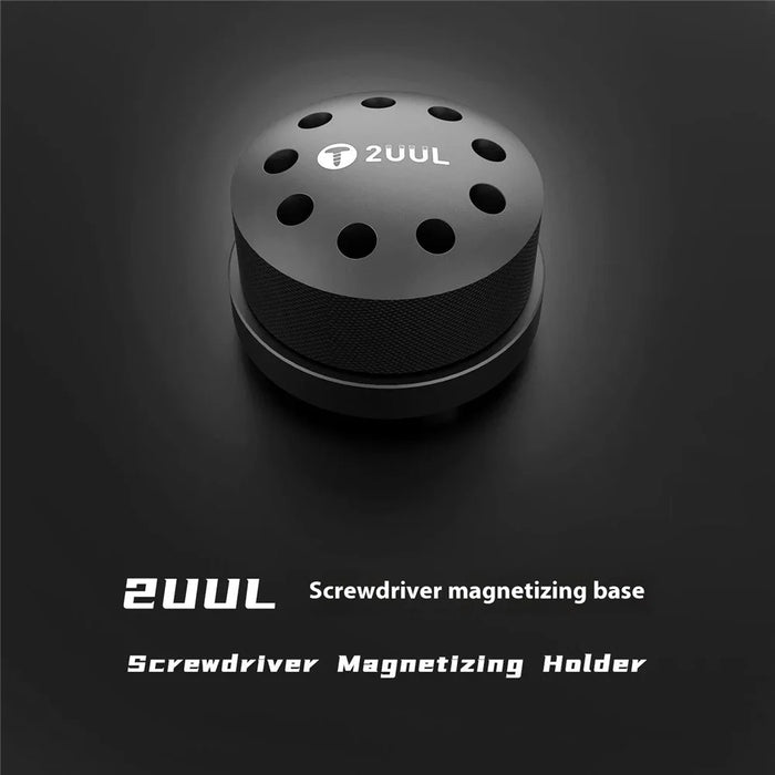2UUL ST51 Screwdriver Magnetizing Holder Black Aluminum Alloy Rotating Screwdriver Magnetizing Base - 3