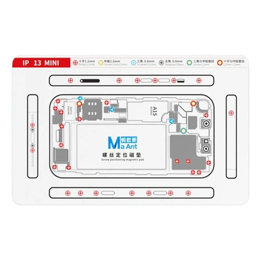 MAANT For iPhone 13 mini Double-Sided Magnetic Screw Positioning Soft Mat Phone Repair Tool - 1