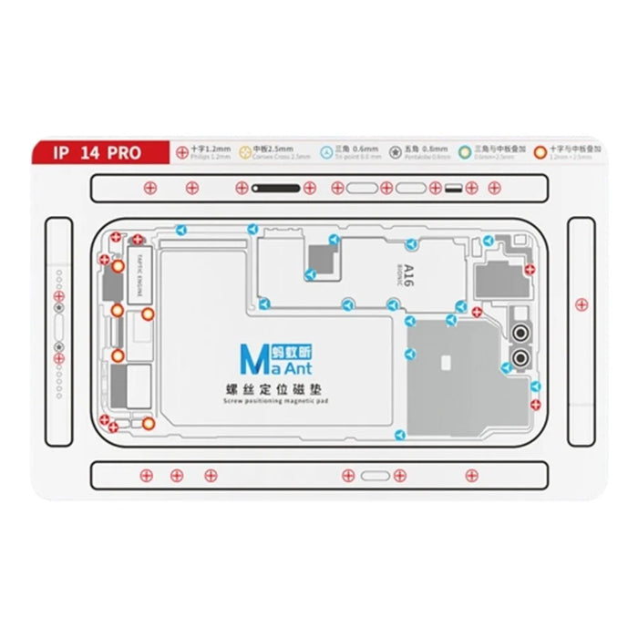 MAANT For iPhone 14 Pro Double-Sided Magnetic Screw Positioning Soft Mat Phone Repair Tool - 1