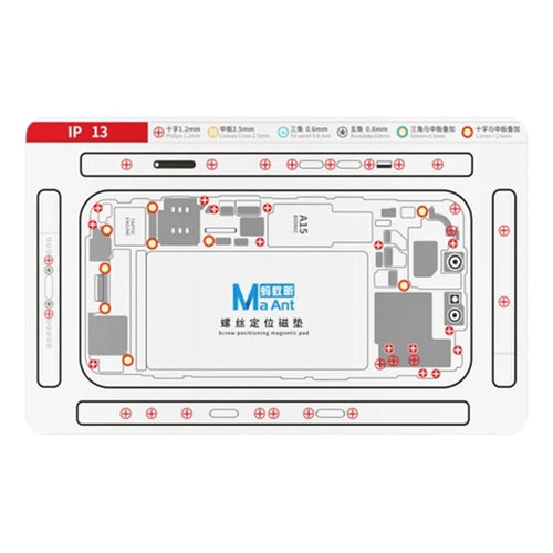 MAANT For iPhone 13 Double-Sided Magnetic Screw Positioning Soft Mat Phone Repair Tool - 1