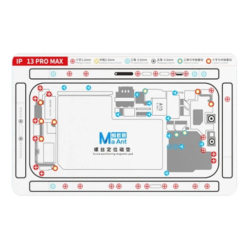 MAANT For iPhone 13 Pro Max Double-Sided Magnetic Screw Positioning Soft Mat Phone Repair Tool - 1