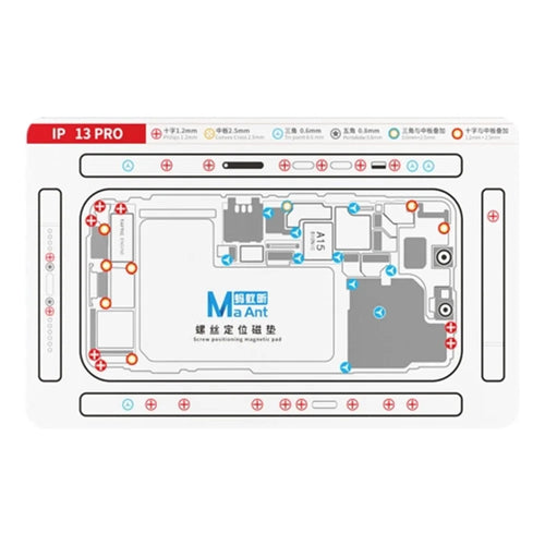 MAANT For iPhone 13 Pro Double-Sided Magnetic Screw Positioning Soft Mat Phone Repair Tool - 1