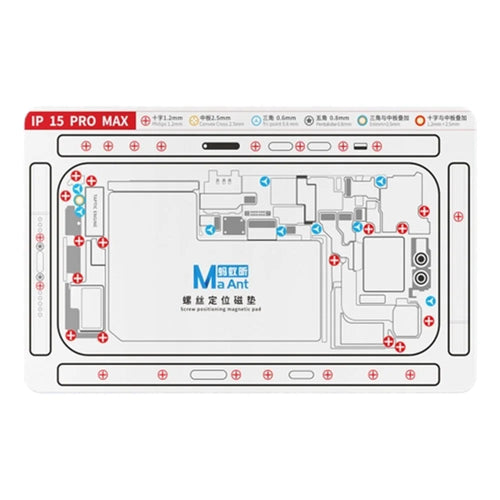 MAANT For iPhone 15 Pro Max Double-Sided Magnetic Screw Positioning Soft Mat Phone Repair Tool - 1