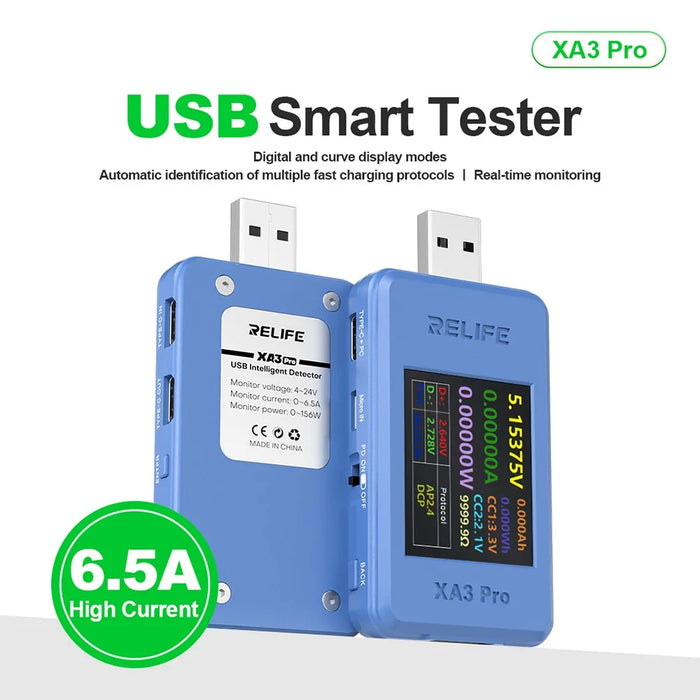 RELIFE XA3 Pro USB Intelligent Detector Fast Charging Protocols Tester - 3