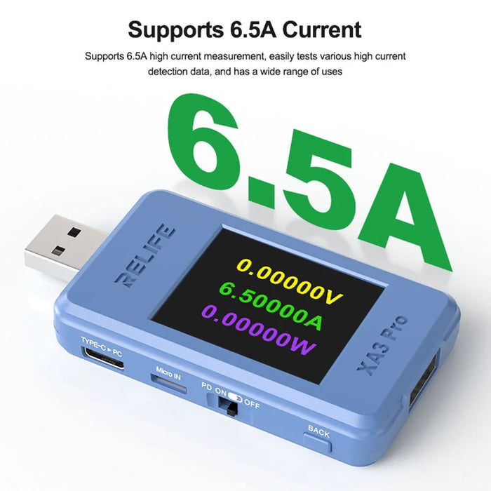 RELIFE XA3 Pro USB Intelligent Detector Fast Charging Protocols Tester - 7