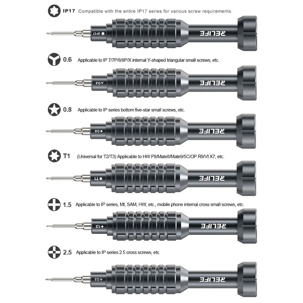 RELIFE RL-730 Magnetic Screwdriver Phone Tablet Laptop LCD Screen Disassembly Tools - 0.8 - 2