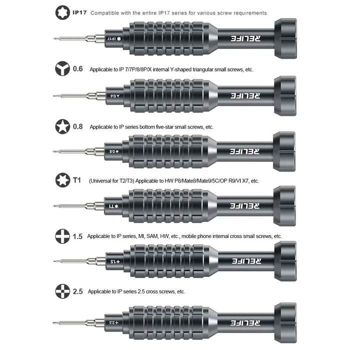 RELIFE RL-730 Magnetic Screwdriver Phone Tablet Laptop LCD Screen Disassembly Tools - 0.8 - 2