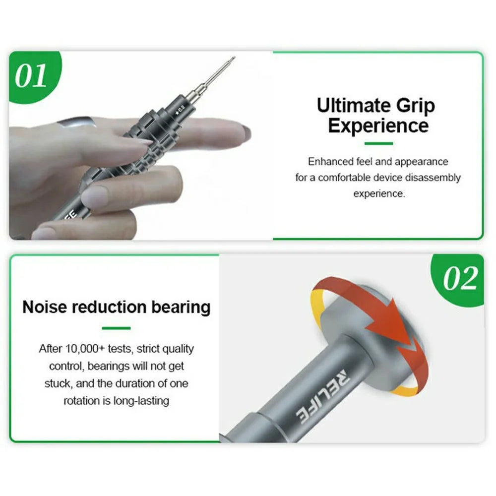 RELIFE RL-730 Magnetic Screwdriver Phone Tablet Laptop LCD Screen Disassembly Tools - 0.8 - 7