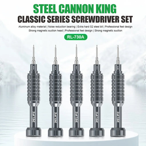 RELIFE RL-730A Screwdriver Set 5-in-1 Strong Magnetic Suction Extra Hard S2 Steel Bits Repair Tools - 2