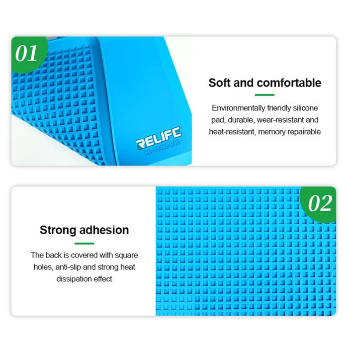 RELIFE RL-004M-B11 Microscope Base Silicone Pad High Temperature Resistance 500℃ Mat - Blue - 7