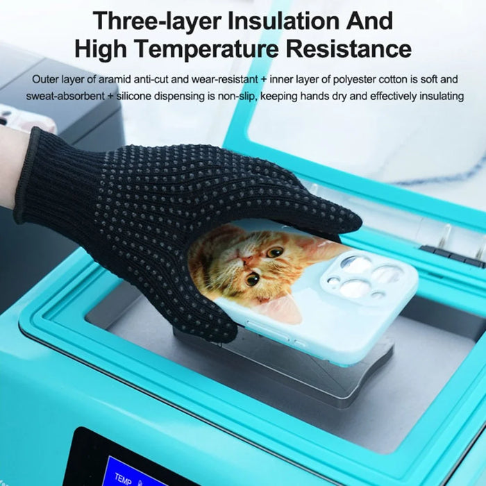 RELIFE RL-063A 1 Pair Heat Insulation Gloves High Temperature Resistant Three-Layer Protection Repair Gloves - 5