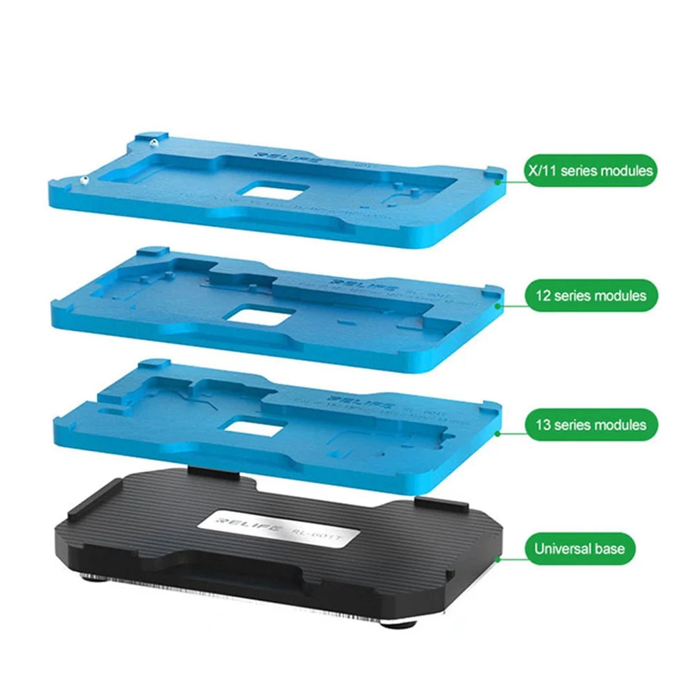 RELIFE RL-601T 31 in 1 Fixture Set For iPhone X - 17 Series Middle Layer Board Plant Tin Platform 3D BGA Reballing Stencil Kit - 3
