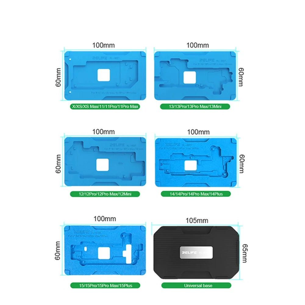 RELIFE RL-601T 31 in 1 Fixture Set For iPhone X - 17 Series Middle Layer Board Plant Tin Platform 3D BGA Reballing Stencil Kit - 4
