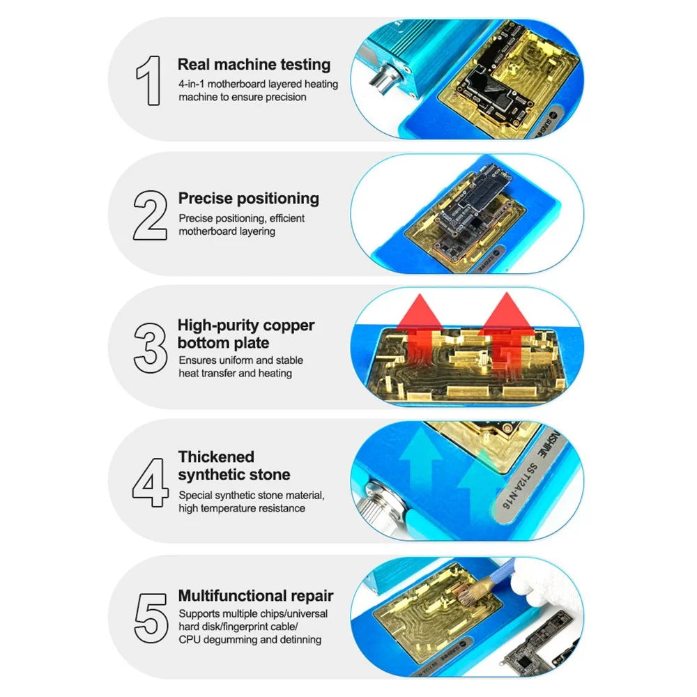 SUNSHINE SS-T12A-N16 Motherboard Layered Heating Machine for iPhone 16 / 16 Plus / 16 Pro / 16 Pro Max Mainboard Welding Table - 3